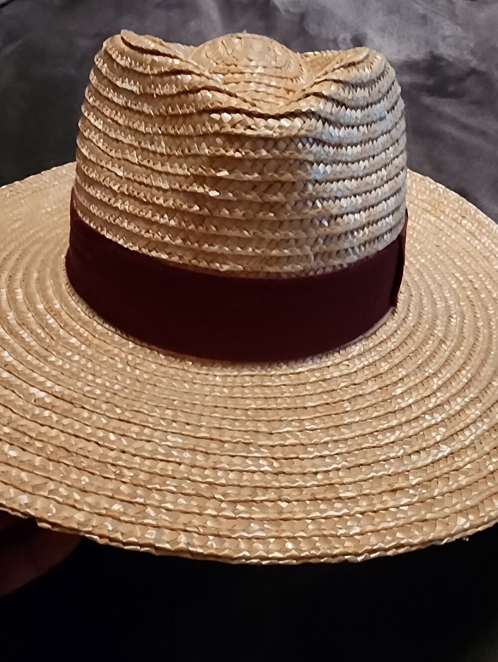 BRIXTON WOMEN'S STRAW HAT WITH BURGANDY RIBBON SIZE S - Picture 6 of 11